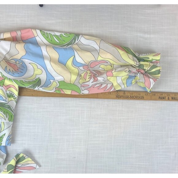 Milk & Honey pastel crop top off shoulder balloon sleeves bow boho retro arty XL - Picture 8 of 12